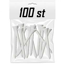 White Wooden Tees - 70mm (100-pack)