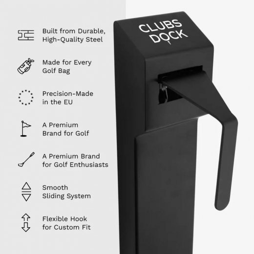 ClubsDock - Golf Bag Stand Display - Black